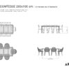Table ceramique Comtesse 200x100 plans avec chaises et fauteuils copie Table en céramique 200x100 cm 8 personnes