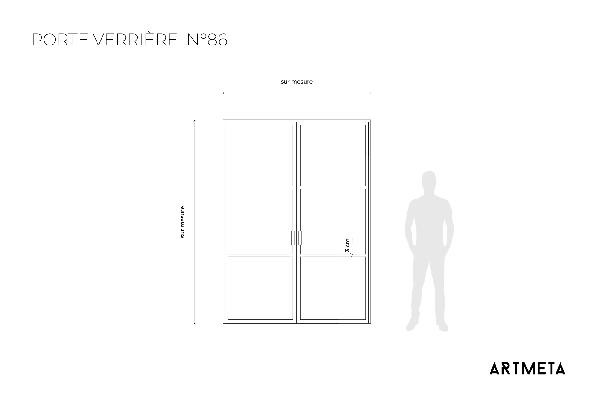 Double porte verrière N°86 en acier et sur mesure / Fabrication artisanale