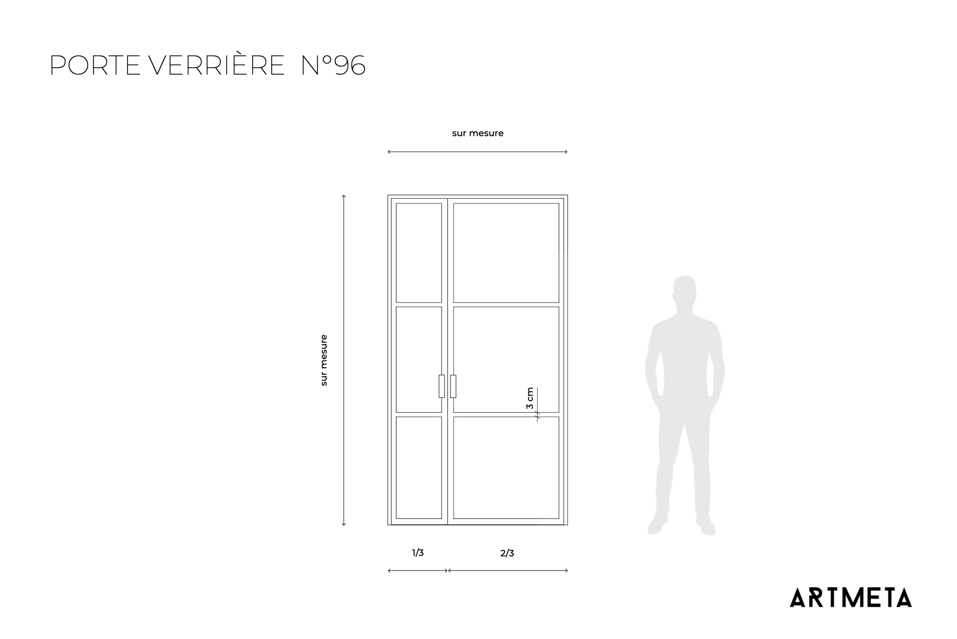 Double porte verrière N°96 en acier et sur mesure / Fabrication artisanale