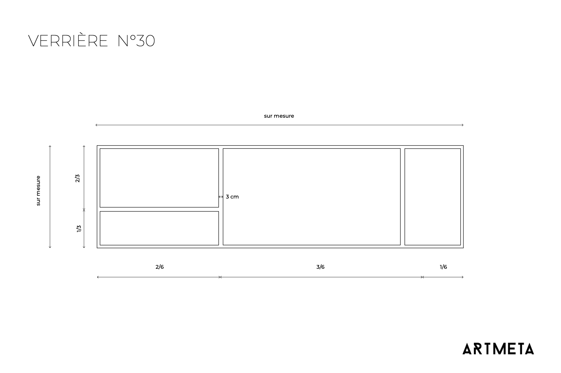 Verrière Mondrian N°30 en acier sur mesure