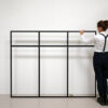 verrière atelier N°13 en acier 3 travées / Dimensions : 2800 x H 1500 mm / Thermolaquage noir charbon