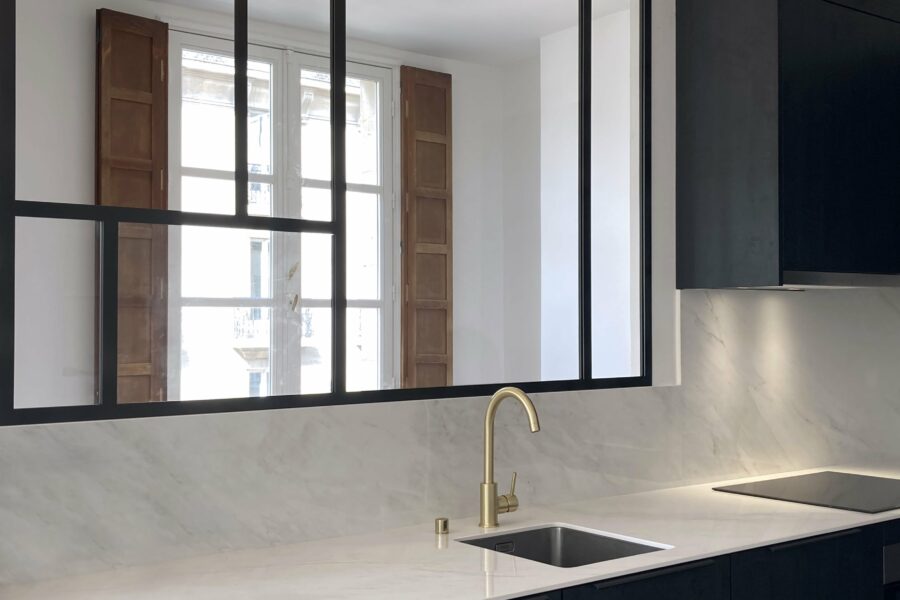 Verrière style Mondrian N°37 cuisine