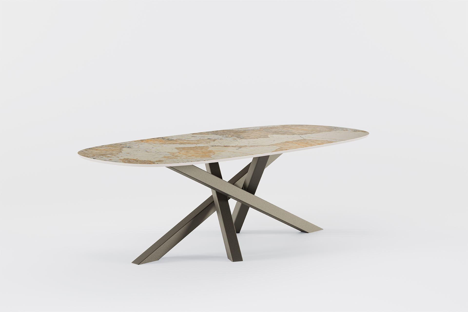 02_ARTMETA - table à manger MIKADO - BRONZE -DEKTON KHALO C table à manger Mikado céramique DEKTON