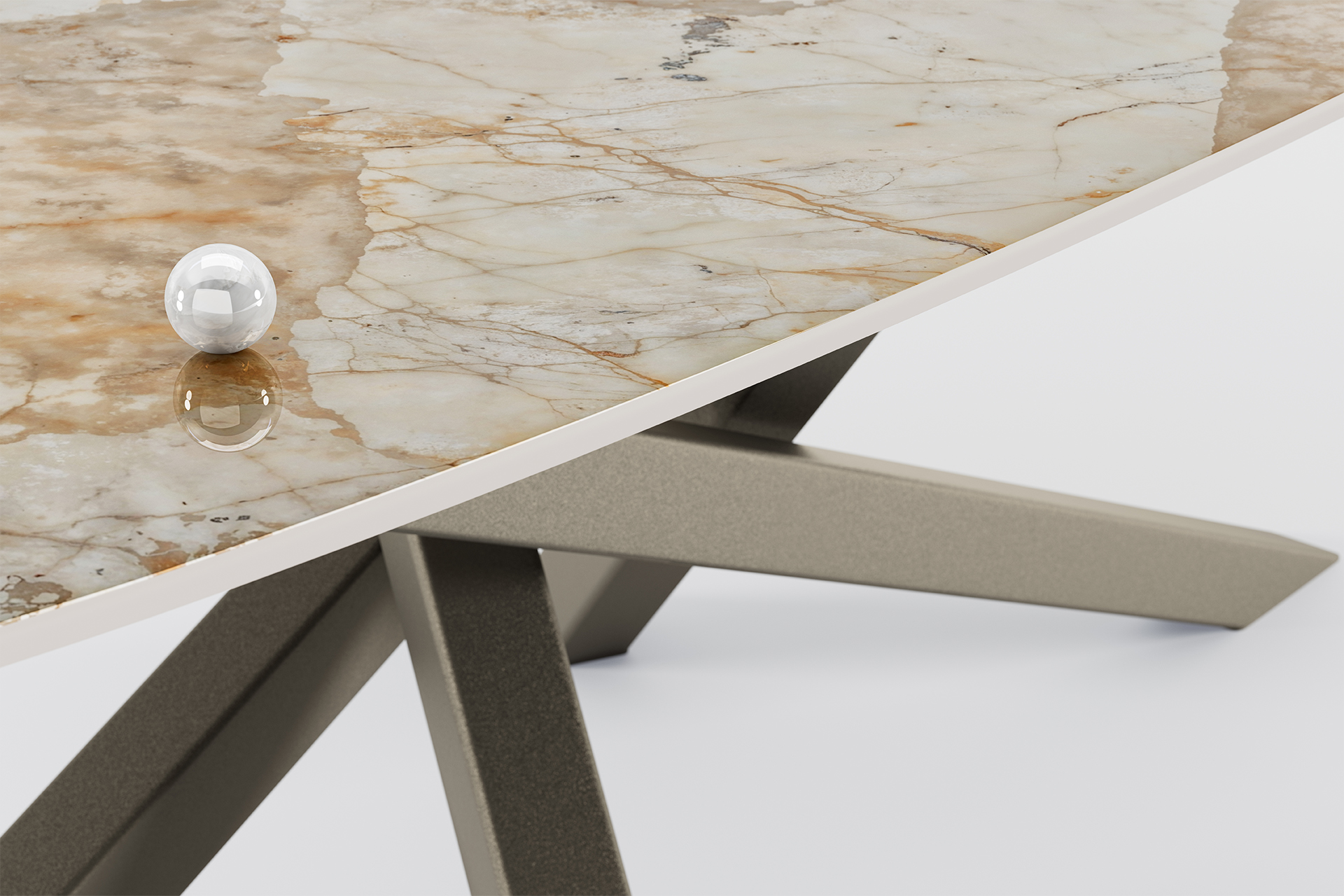 05_ARTMETA - table à manger MIKADO - BRONZE -DEKTON KHALO C table à manger Mikado céramique DEKTON