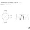 Table céramique Landemer diamètre 100 cm plans avec chaises et fauteuils copie Table ronde en céramique DEKTON aura diamètre 100 cm pour 4 personnes