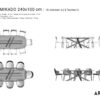 Table ceramique Mikado 240x100 plans avec chaises et fauteuils Table ceramique Mikado 240x100 plans avec chaises et fauteuils