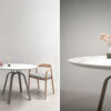 Table dekton aura et pied champagne ARTMETA 8C Table ronde en céramique DEKTON aura diamètre 100 cm pour 4 personnes