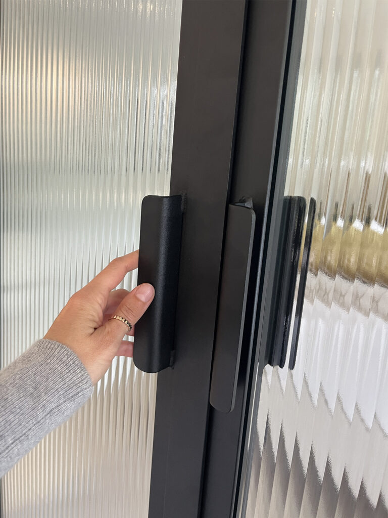 Double porte verrière avec arrondi et verre flûte boulogne