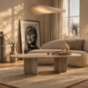 Corolle Dekton forme oblong détail Table basse Corolle Dekton forme oblong détail