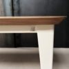 Table comtesse plaquage bois chêne pieds acier ivoire