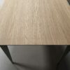 Table comtesse plaquage bois chêne pieds acier ivoire