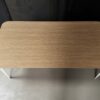 Table comtesse plaquage bois chêne pieds acier ivoire
