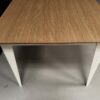 Table comtesse plaquage bois chêne pieds acier ivoire