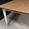 Table comtesse plaquage bois chêne pieds acier ivoire