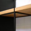 Meuble tv vitrine acier et bois massif sur mesure ARTMETA 3 compressée Meuble tv Vitrine 270 cm acier et bois massif