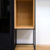 Meuble tv vitrine acier et bois massif sur mesure ARTMETA 5 compressée Meuble tv Vitrine 270 cm acier et bois massif
