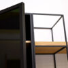 Meuble tv vitrine acier et bois massif sur mesure ARTMETA 6 compressée Meuble tv Vitrine 270 cm acier et bois massif