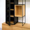Meuble tv vitrine acier et bois massif sur mesure ARTMETA 7 compressée Meuble tv Vitrine 270 cm acier et bois massif